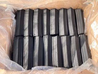 BIOAK Kuras Presuoti lazdyno riešutų lukštų anglies hexagon briketai BIOAK, 10 kg