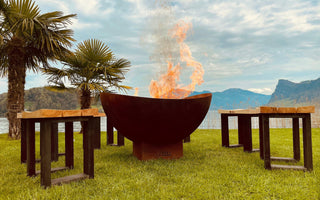 Feu Du Jardin Atviri griliai Lauko Ugniavietė Feu du Jardin Wave Rust, Ø 98 x 57 cm