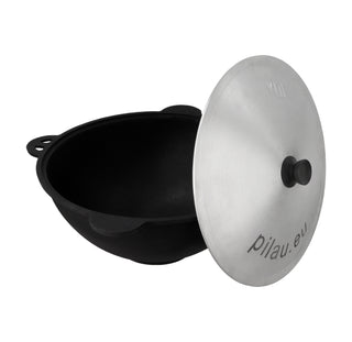 Kiti Indai iš ketaus Uzbekiškas šlifuotas kazanas su ploksčiu dugnu, 10l