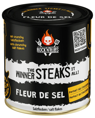 Rock 'N' Rubs Prieskoniai ir malūnėliai ROCK'N'RUBS Prieskoniai "The Winner Steaks it All - Fleur de Sel" druska, 140 g
