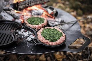 Petromax Indai iš ketaus Ketaus mėsainių keptuvė PETROMAX Burger Iron 3,5 x 26 x 70 cm