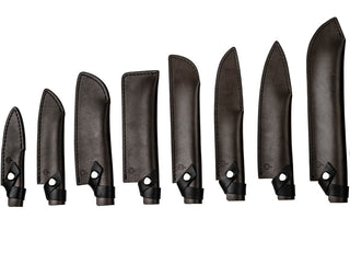 STYLE DE VIE Pjaustymas ir smulkinimas Odinis dėklas STYLE DE VIE Leather, Forged Santoku 14 cm peiliui