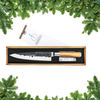 Olive Forged japoniško plieno šefo peilis 20,5 cm – alyvmedžio rankena, rankų darbo