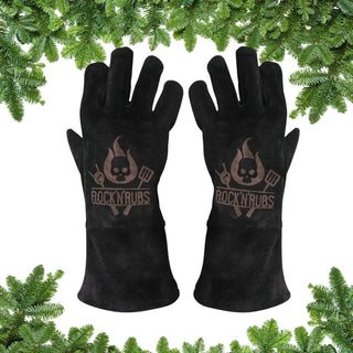 ROCK’N’RUBS karščiui atsparios odinės pirštinės – juodos, dydžiai M / L / XL