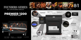 Granulinis (pellet) grilis/rūkykla LOUISIANA GRILLS Founders Series, Legacy 1200 (LG1200FL)