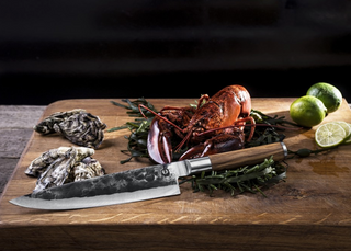 Rankų darbo kaltinio rašto šefo peilis iš Style de vie OLIVE FORGED kolekcijos