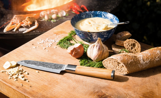 Rankų darbo peilis STYLE DE VIE Olive Forged, Santoku, 14 cm