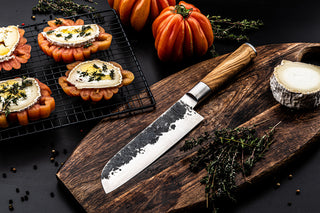 Rankų darbo peilis STYLE DE VIE Olive Forged, Santoku, 18 cm