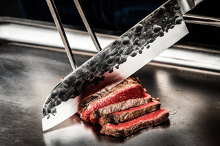 Rankų darbo peilis STYLE DE VIE Olive Forged, Santoku, 18 cm