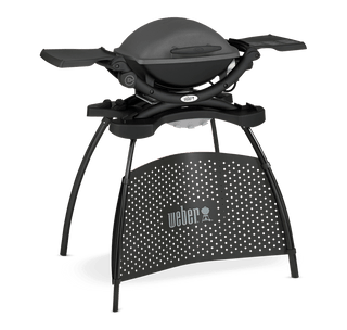 WEBER Elektriskie grili Elektriskais grils WEBER Q 1400 ar statīvu, čuguna grilu un sānu plauktiem, (43 x 32 cm, 2,2 kW)